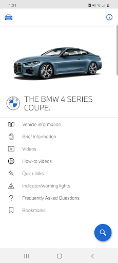 Android application BMW Driver's Guide screenshort