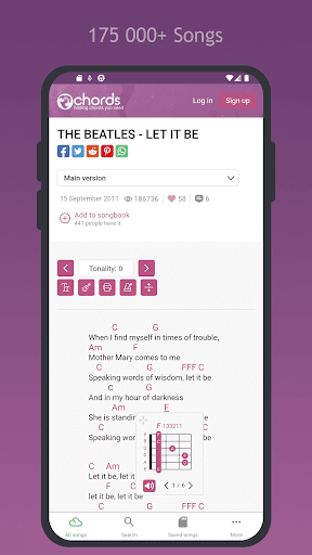Android application MyChords - find the chords screenshort