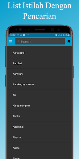 Android application Kamus Kedokteran Offline screenshort