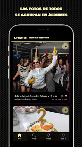 Android application LifeBites - Álbumes Sociales screenshort