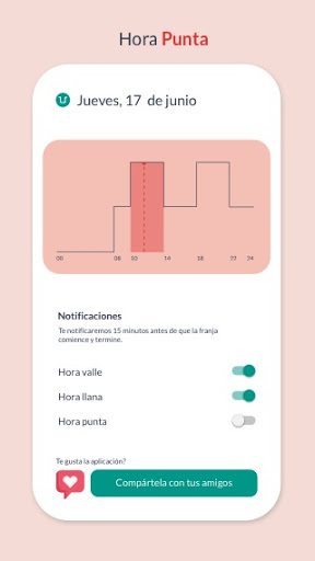 Hora Valle. Precio de la luz Screen 2