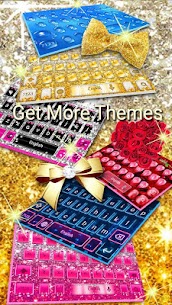 Gold glitter bowknot keyboard For PC installation