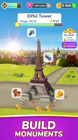 Game screenshot モニュメントマスター: マッチ3ワンダーズ ビルディン hack