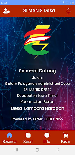 Android application SI MANIS Desa screenshort