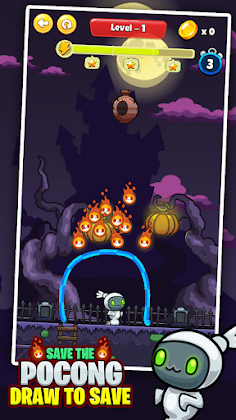 Save Pocong : Draw Line - Screenshot 1