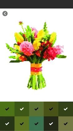 Flower Bouquet Pixel By Number - Screenshot 2
