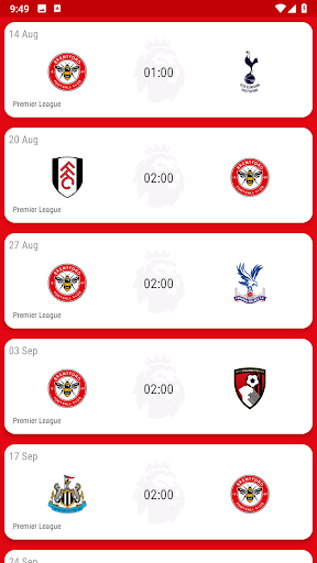 Brentford FC Fan App Screen 3