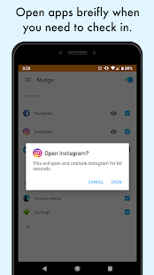 Nudge: captura de pantalla para bloquear aplicaciones que distraen
