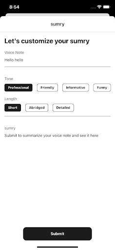 Sumry AI Screen 2