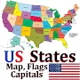 50 US States Capitals Flag Map