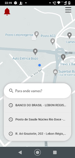 Android application Bora sidy passageiro screenshort
