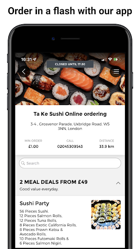 Android application Ta Ke Sushi App screenshort
