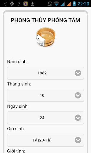 Android application PHONG THỦY PHÒNG TẮM screenshort