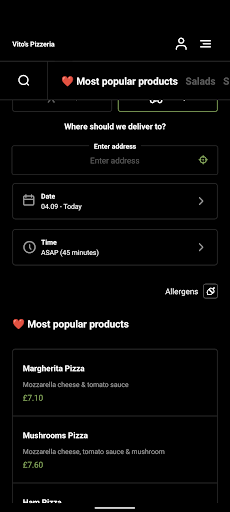 Vitos Pizzeria Screen 3
