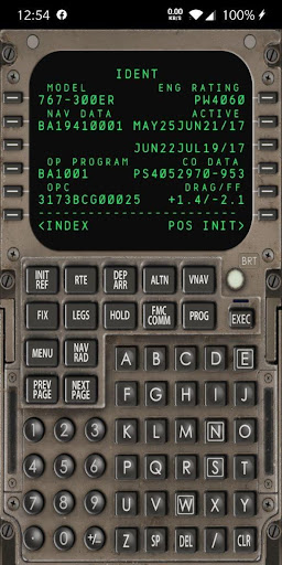 Captain Sim 767 Wireless CDU Screen 2