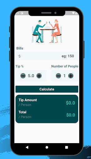 Android application Tip Calculator screenshort