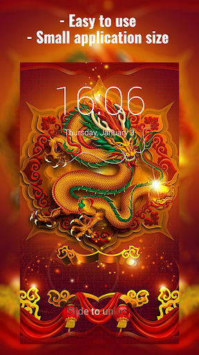 Android application Chinese Dragon Lock Screen screenshort
