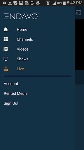 Endavo OTT Demo App Screen 2