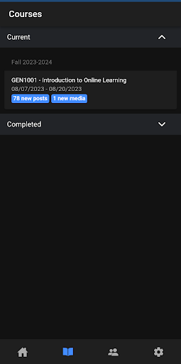 dCourseWeb Mobile Screen 2