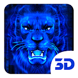 3d Blue Neon Lion Theme icon