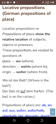 German Prepositions Screen 2