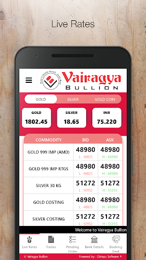 Android application Vairagya Bullion screenshort