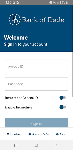 Bank of Dade Mobile Screen 2