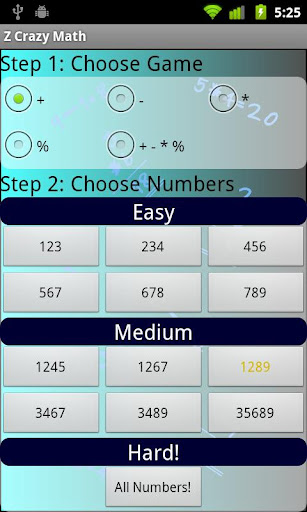 Android application Z Crazy Math screenshort