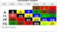 2022 Rotating Day Off Calendar