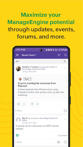 ManageEngine Community ekran görüntüsü