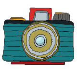 Cartoon vision camera icon
