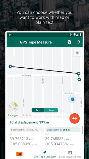 My GPS Tape Measure Screen 2