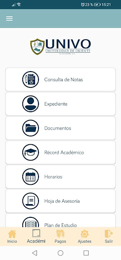 UNIVO APP Screen 3