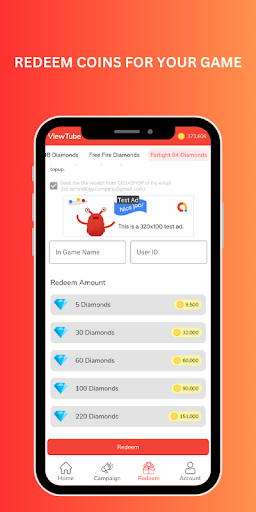 Android application ViewTube: Watch to earn reward screenshort
