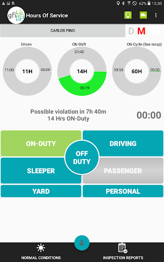Android application GFI Systems ELD screenshort