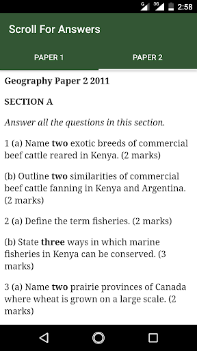 Geography Past Papers f1-f4 Screen 3
