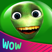 Green alien dance button