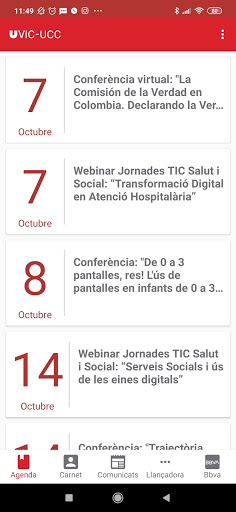 TUI UVic-UCC. Carnet universit Screen 2