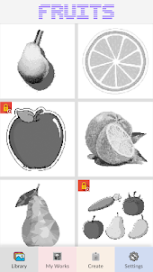 Fruits Pixel Art Color