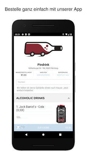 Android application Pindrink screenshort