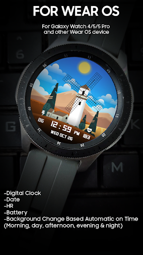 Android application Windmill - Digital Watch Face screenshort
