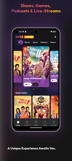 Android application EPIC ON - Originals, Movies screenshort