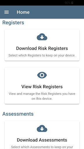 Android application MY Risk Assessments screenshort