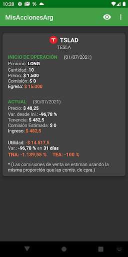 MisAccionesArg Screen 2