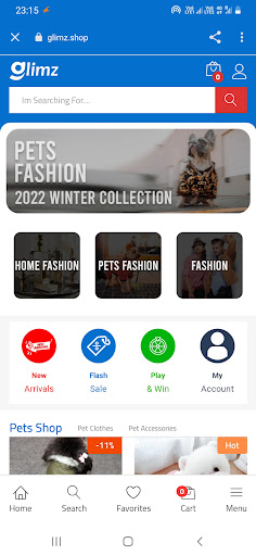 Glimz Shop Screen 2