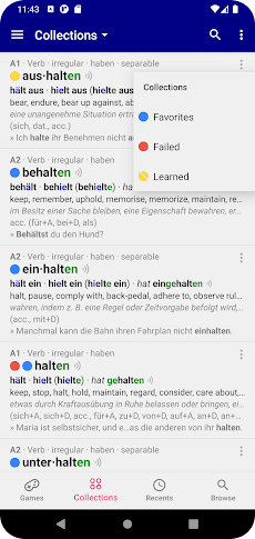 Verbs German Dictionaryのおすすめ画像4