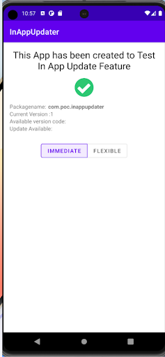 Android application InAppUpdates screenshort