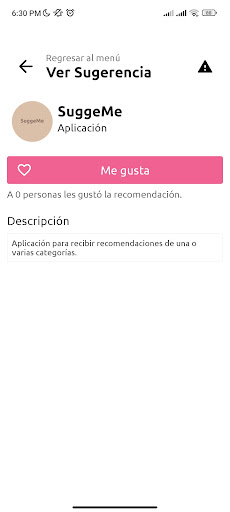 Android application SuggeMe screenshort