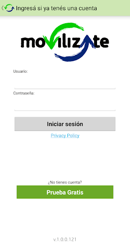 Android application Movilizate screenshort