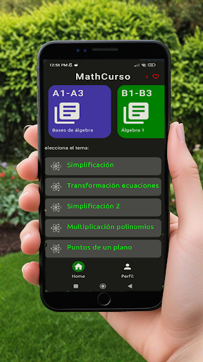 Android application MathCurso: Aprende Matemáticas screenshort